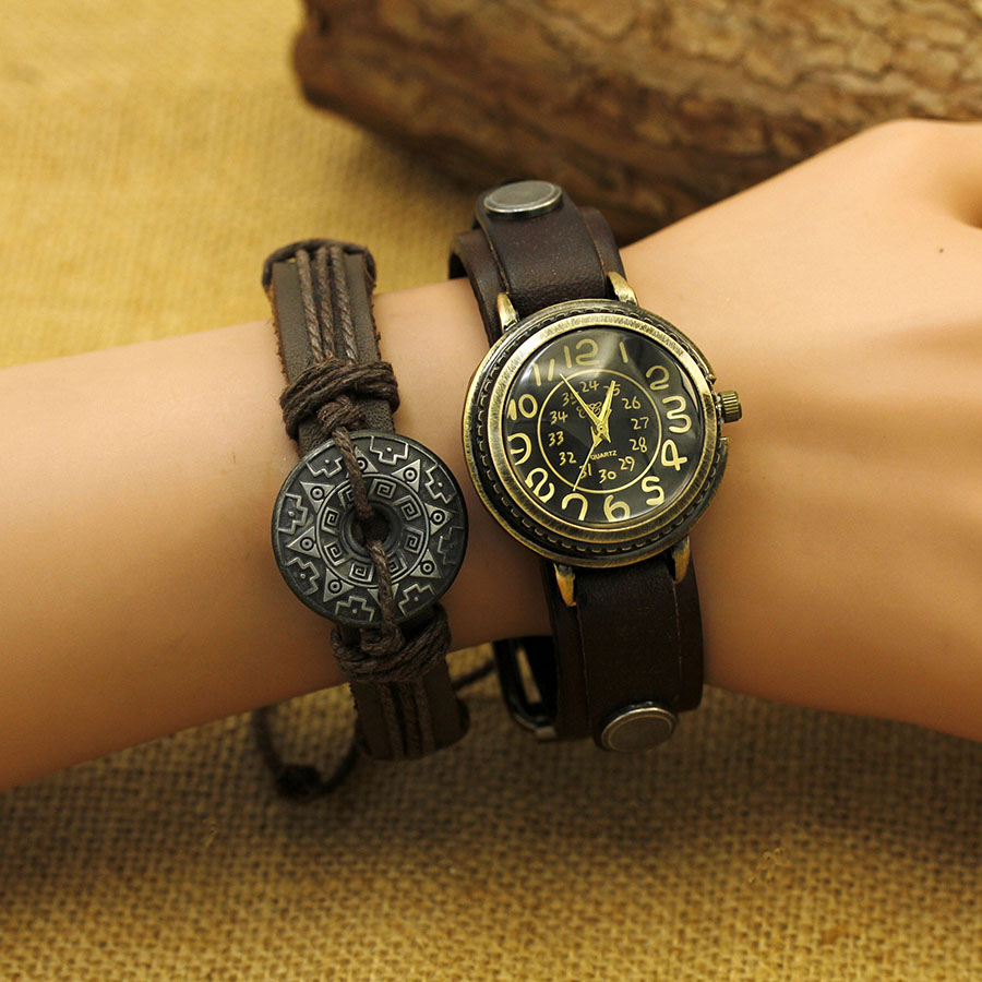Vintage Digital Watch - Relojes de pulsera digitales de bronce