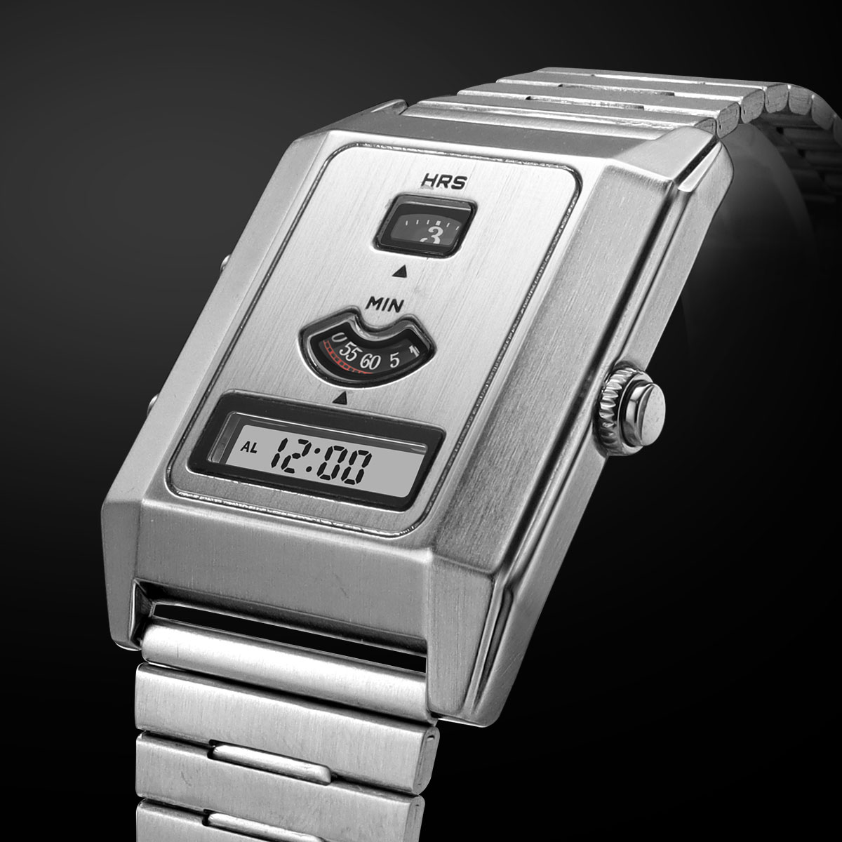 Vintage Digital Watch - Reloj de pulsera unisex con alarma