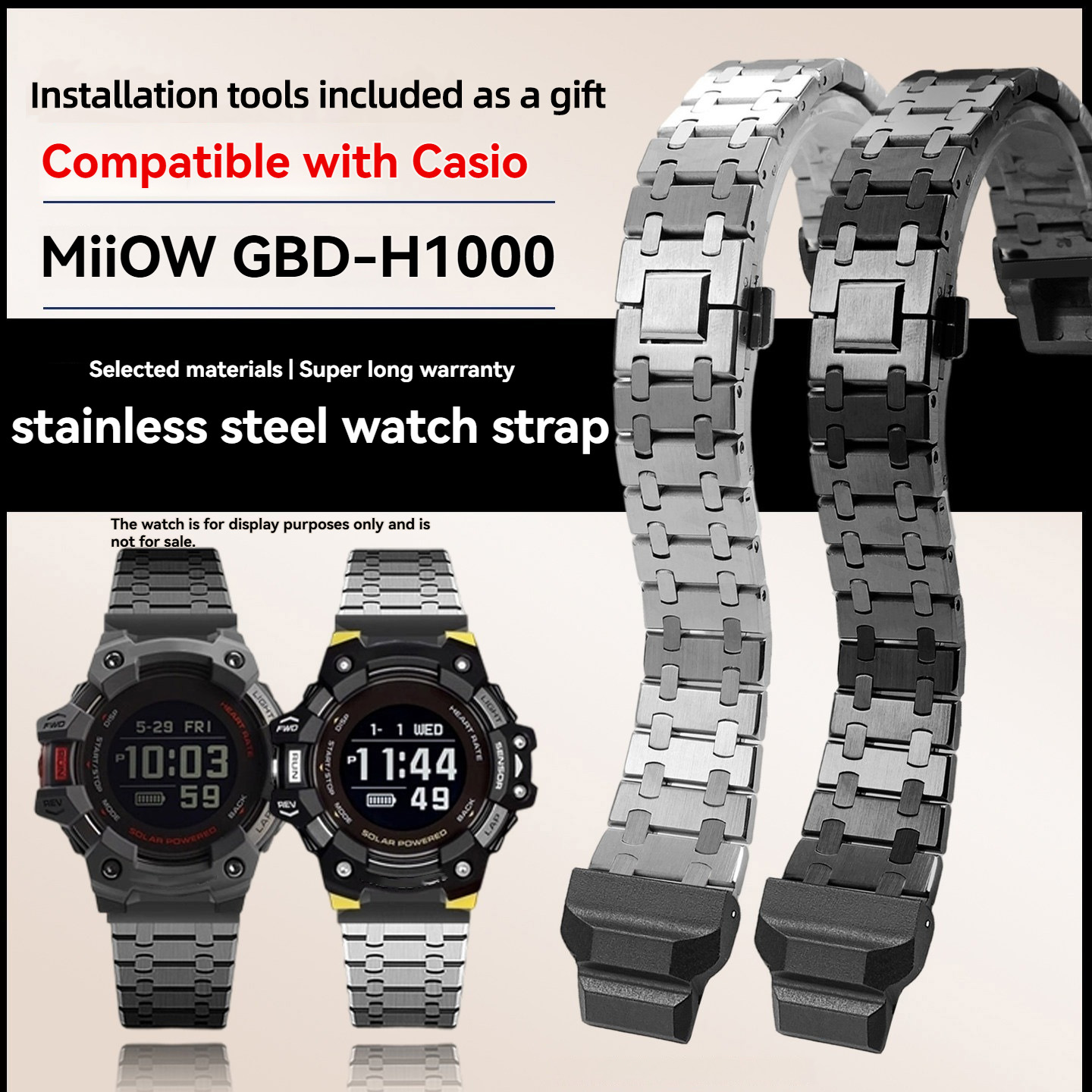 Smartwatch Casio Watches For Men - Correa de reloj de acero inoxidable