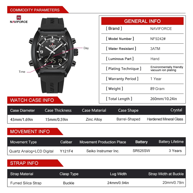 Reloj NAVIFORCE para Hombre co - Analog Quartz Watch reseña y precio