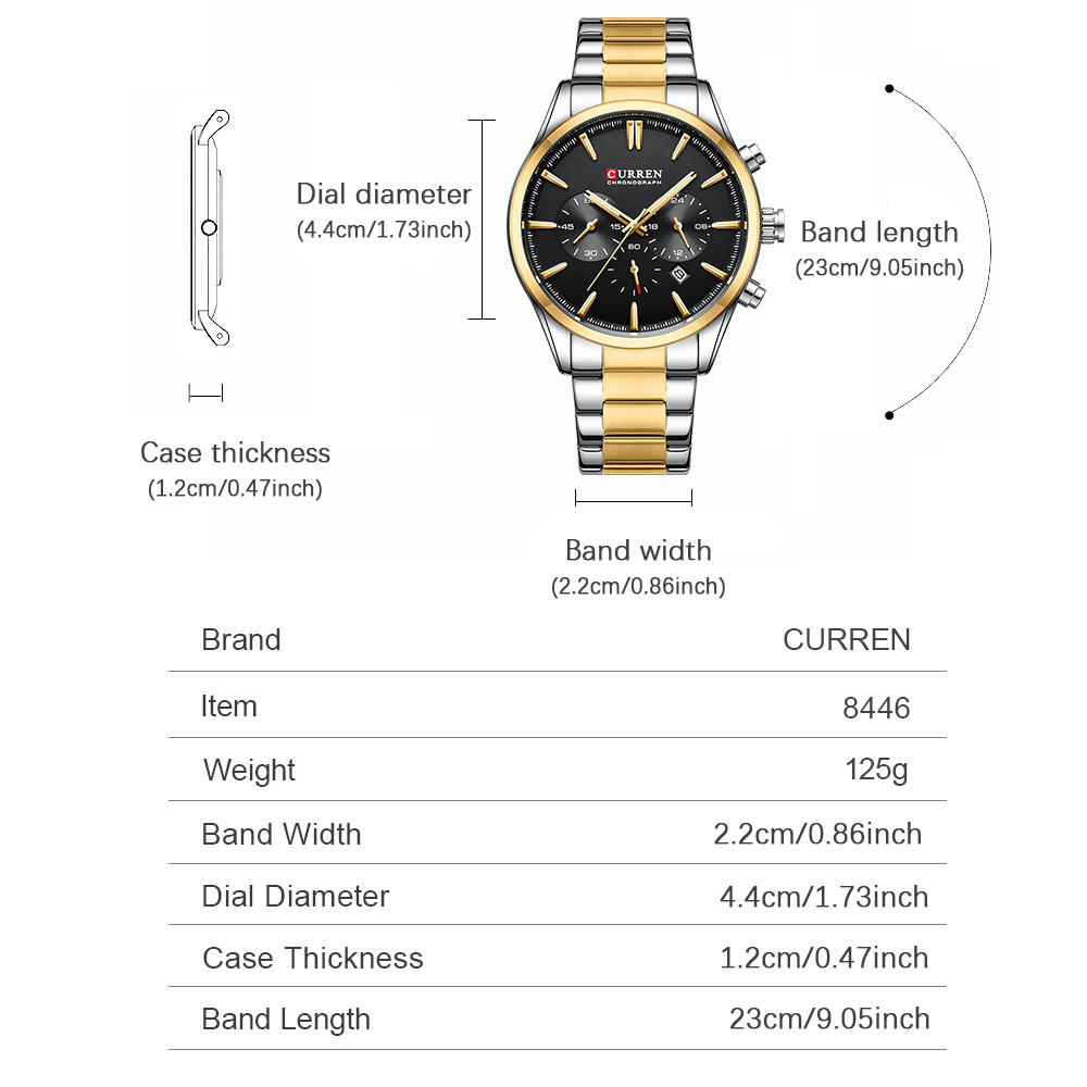 CURREN Casual cuarzo cronógraf - Analog Quartz Watch reseña y precio